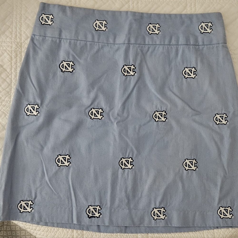 Penningtons Light Blue Pencil Skirt with Logo Pattern